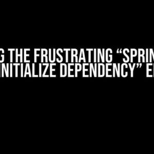 Solving the Frustrating “Spring Boot Not Initialize Dependency” Error